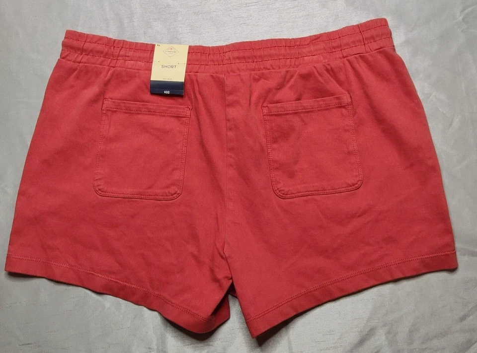 Pantalones Cortos St Johns Bay Mujer XL Coral Bisque Parche Pull-On Bolsillo Cordón 4" NUEVO Foto 4 de 4