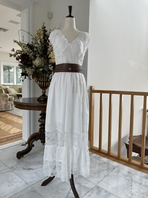 white lace dress brown belt Marilou Brown Ruched Satin Maxi Dress main image 1