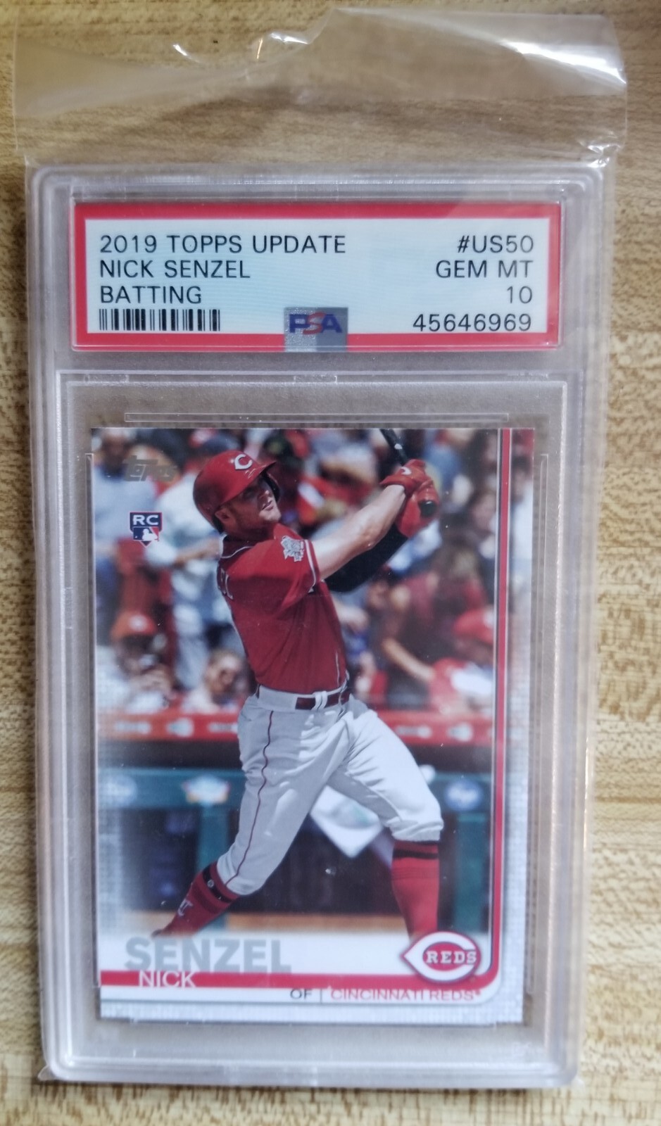 2019 Topps Update NICK SENZEL Cincinnati Reds (Batting) PSA 10 GEM MT #US50