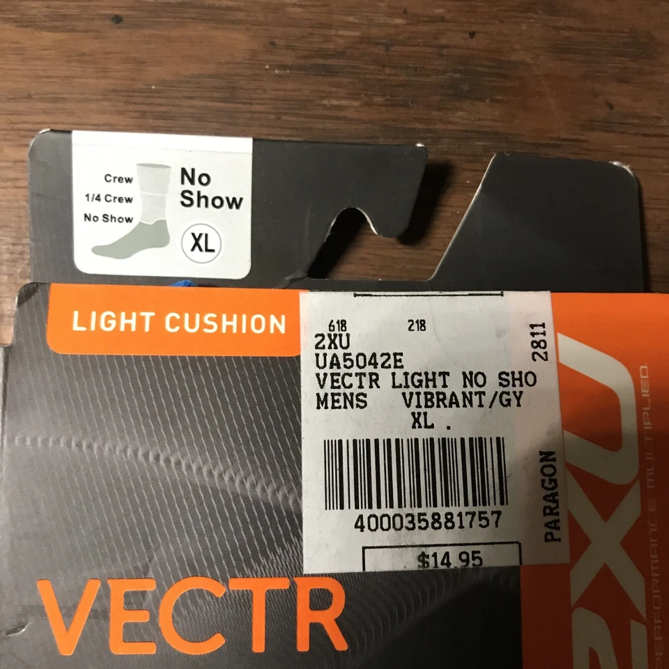 2XU Vectr Light Cushion No Show Mens Sock - 2024 Size XL - Image 3 of 4