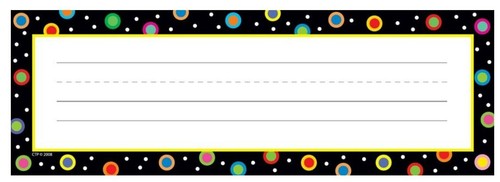 Creative Teaching Press Dots on Black 36 Name Plates-New