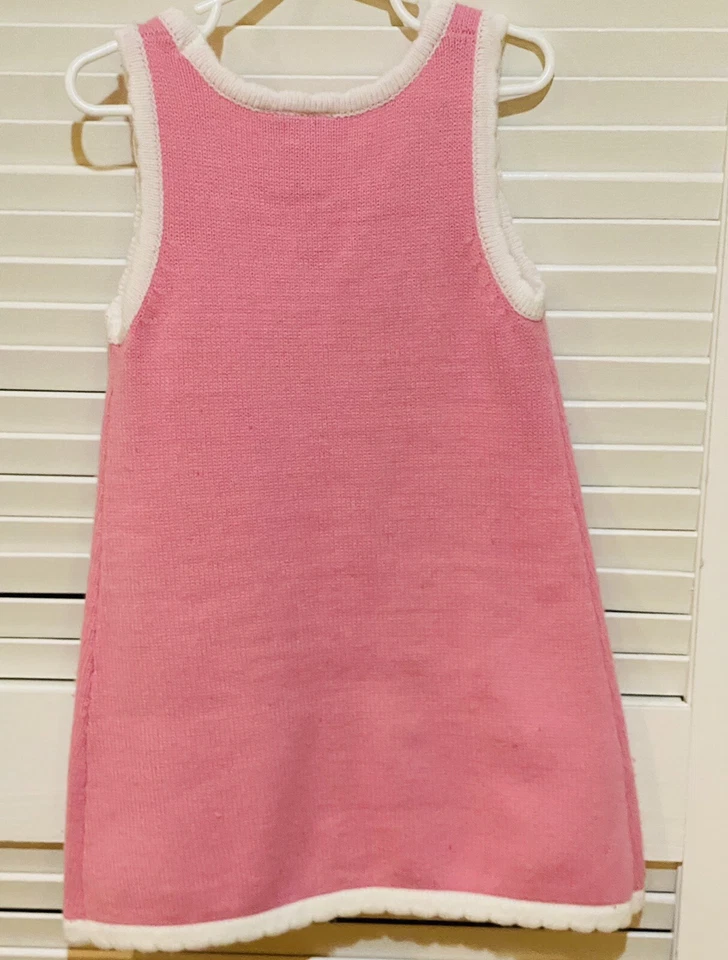 Bonnie Jean Navidad Suéter Jersey Rosa Vestido Tejido Talla 4 Niñas Usado en Excelente Condición Foto 4 de 4