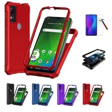 For Cricket Icon 5/AT&T Motivate 4, Full Body TPU Cover Case + Tempered Glass