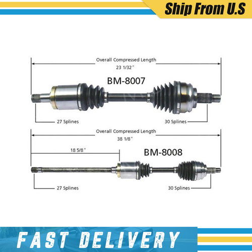 Front CV Axle CV Joint CV Shaft For 2000 2001 2002 2003 2004 2005 2006