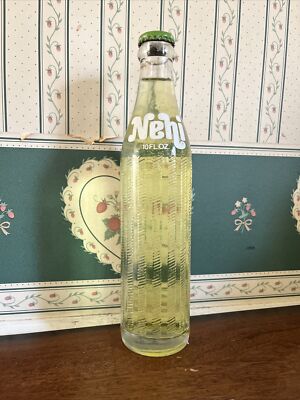 Full 10 Oz. 1970s Nehi Lemonade Soda Bottle