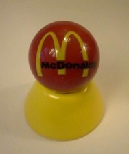 McDonald's 1" Red Glass Logo Marble w/ Stand