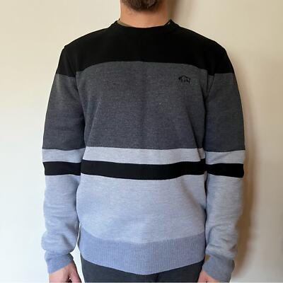 Buffalo David Bitton Crewneck Sweater Size Large Black Gray