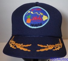 Vtg 1980s 50th State ALOHA HAWAII ADVERTISING Snapback Patch Hat Cap GOLD LEAF