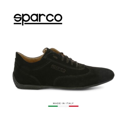 Sparco Imola-GP Mens Black Suede GP Sneakers Sport Casual Driving Racing Shoes