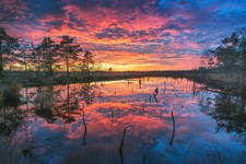 Landscape sunrise dawn lake reflection nature sky water Custom Gaming Mat Desk