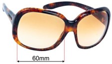 SFx Replacement Sunglass Lenses fits Prada SPR17I  PR17IS - 60mm Wide