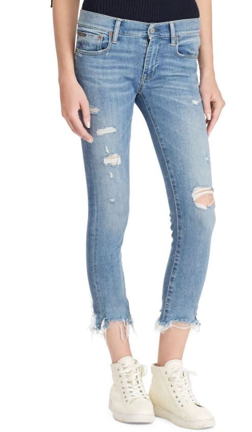 Укороченные джинсы Polo Ralph Lauren женские Tompkins Skinny, легкая стирка, 28