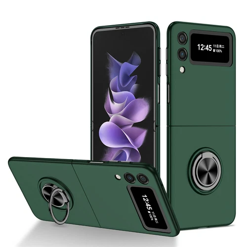 For-Samsung Galaxy Z Flip 4 3 5G Slim Matte Hard Case with Ring+Screen Protector - Picture 68 of 94