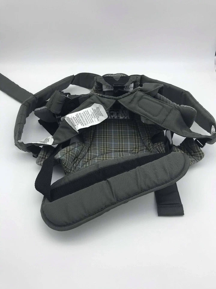 Portabebés Eddie Bauer marrón a cuadros acolchado cómodo bebé Foto 2 de 4