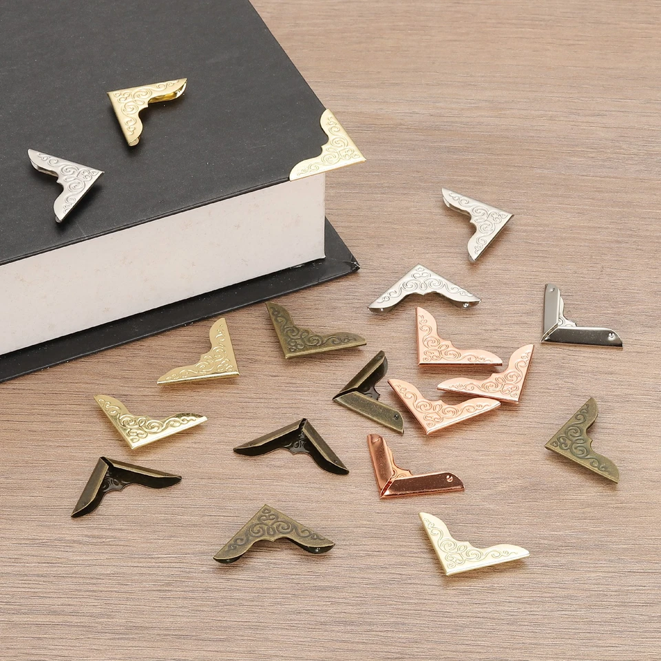 0.9x0.9 Inches Metal Book Corners Protector for Scrapbook - 80pcs (Rose Gold) Foto 4 de 4