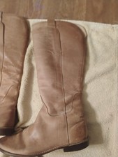 Frye Distressed Cognac Camel Leather Tall Riding Boots Size 7b