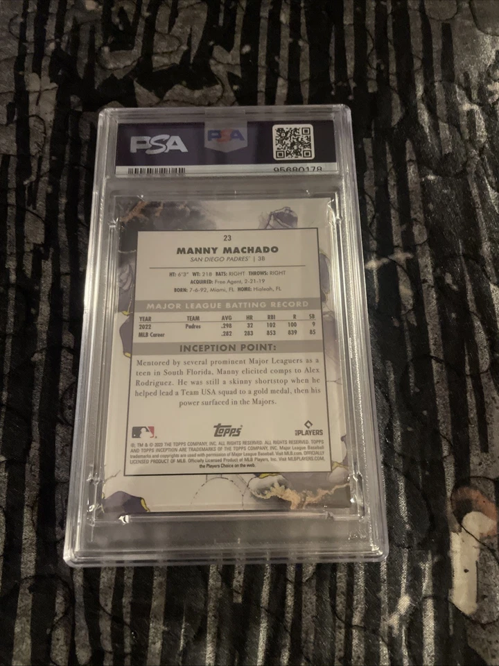 2023👉POP 1👈TOPPS INCEPTION⚾️MANNY MACHADO #23 SAN DIEGO PADRES PSA 8👀 RARE $$ - Image 3 of 3
