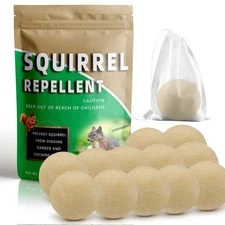 Squirrel Repellent Balls–12 Pack, Ultrasonic Chipmonk Deterrent