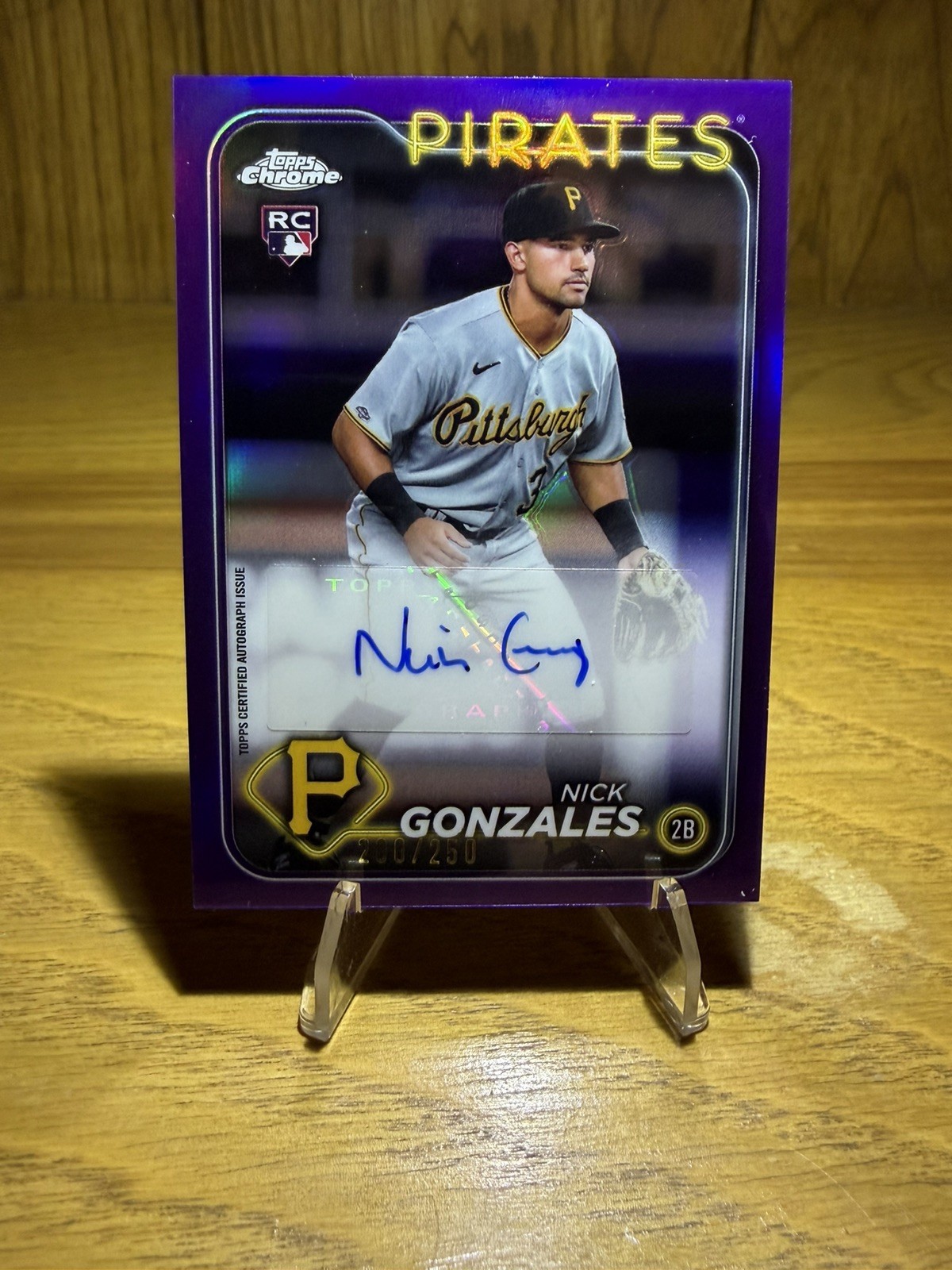 2024 Topps Chrome Update Nick Gonzales RC Auto Purple Refractor /250 Pirates