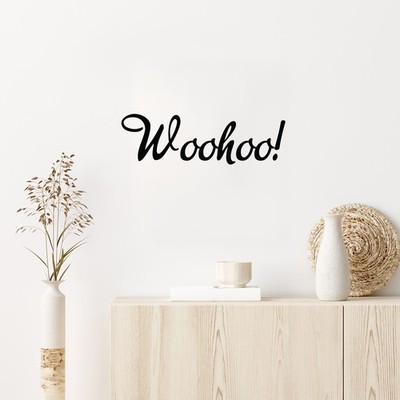 Woohoo! - Black 11'' x 25'' Wall Art Decal Vinyl Sticker