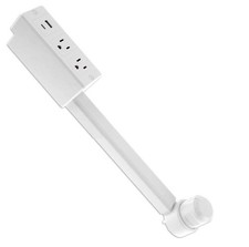 AC Wall Outlet Extender W/ 2 Outlets 2 USB Ports Max 28" For Tight Hidden Areas