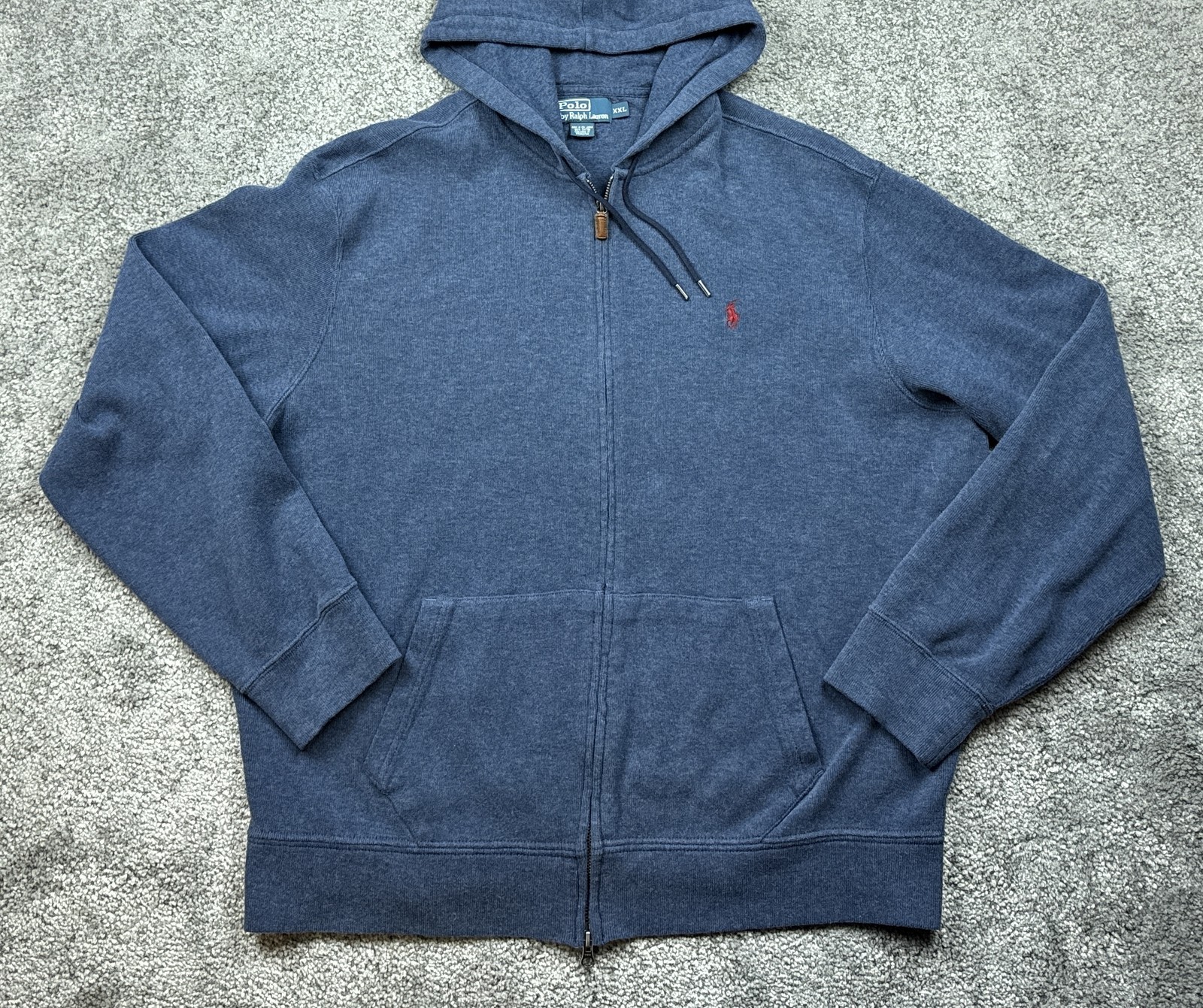 Polo Ralph Lauren felpa con cappuccio uomo 2XL full zip felpa rosso pony pullover maglione