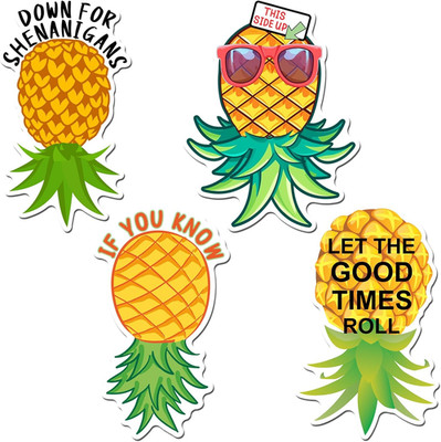 4 Pcs Large Pineapple Cruise Door Decorations Thicken Car Pineapple Magnets Funn