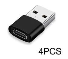 4 PACK USB to USB C Adapter Type-C Female to A Male OTG Converter Car Charger