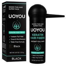 BLACK Hair Fibers for Thinning Hair 27.5g Bottle with Applicator  Undetectab...