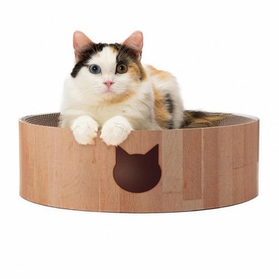 Necoichi Cat Scratcher Bowl for Indoor Cats - Cat Scratching Lounger with Rev...