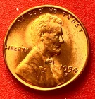 1954-S Lincoln Wheat Cent Penny GEM RED BU From an Original Bank Roll