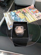 Tonneau Skeleton Dragon Dial Watch Black/Rose Gold Analogue Black Rubber