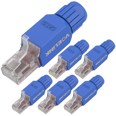 RJ45 Stecker Werkzeuglos Cat6 Lan 2 Stück Blau Netzwerk Kabel