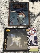 1996 Topps Finest Sterling Tim Salmon / Coating & 1996 Pinnacle Dennys Holo Card