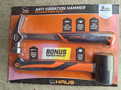 20 OZ Haus Anti Vibration Hammer & 16 OZ Rubber Mallet - BRAND NEW, FREE SHIP!