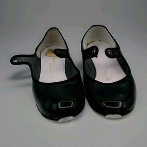 Girls Spotlights Black Patent Leather Tap Shoes NO Laces