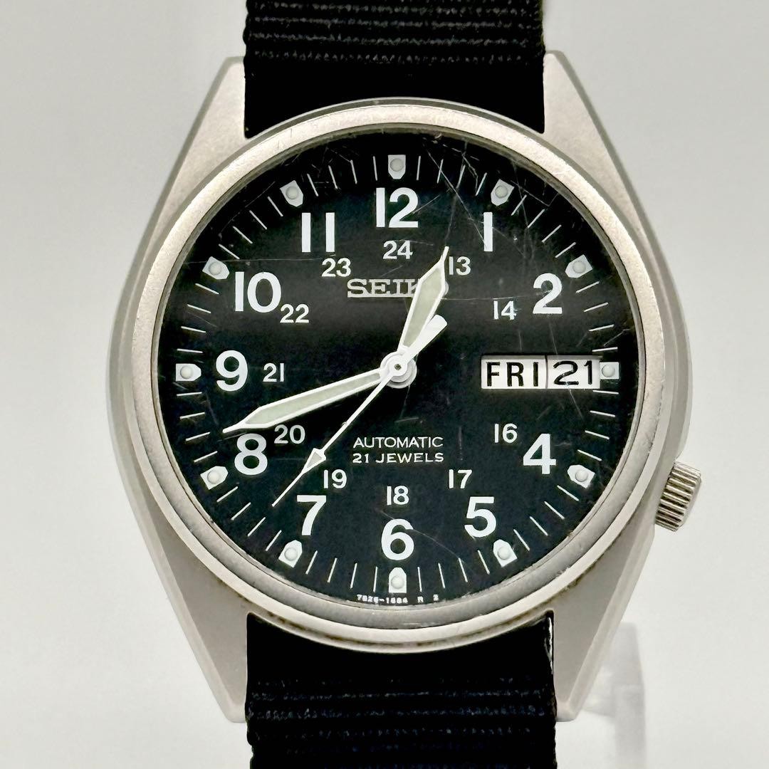 Seiko 7S26-3060 Automatic 21 Jewels Black Dial Day Da… - Gem