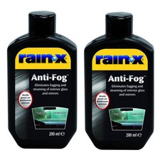 2 x Rain X 200ml Anti Fog Motorsport / Rally Screen / Visor / Mirror Treatment