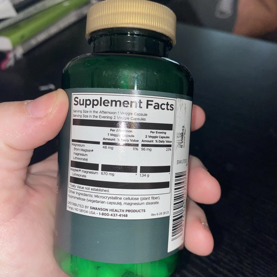 Swanson Magnesio L-Treonato - Con Magtein 90 Cápsulas Vegetarianas Foto 2 de 4