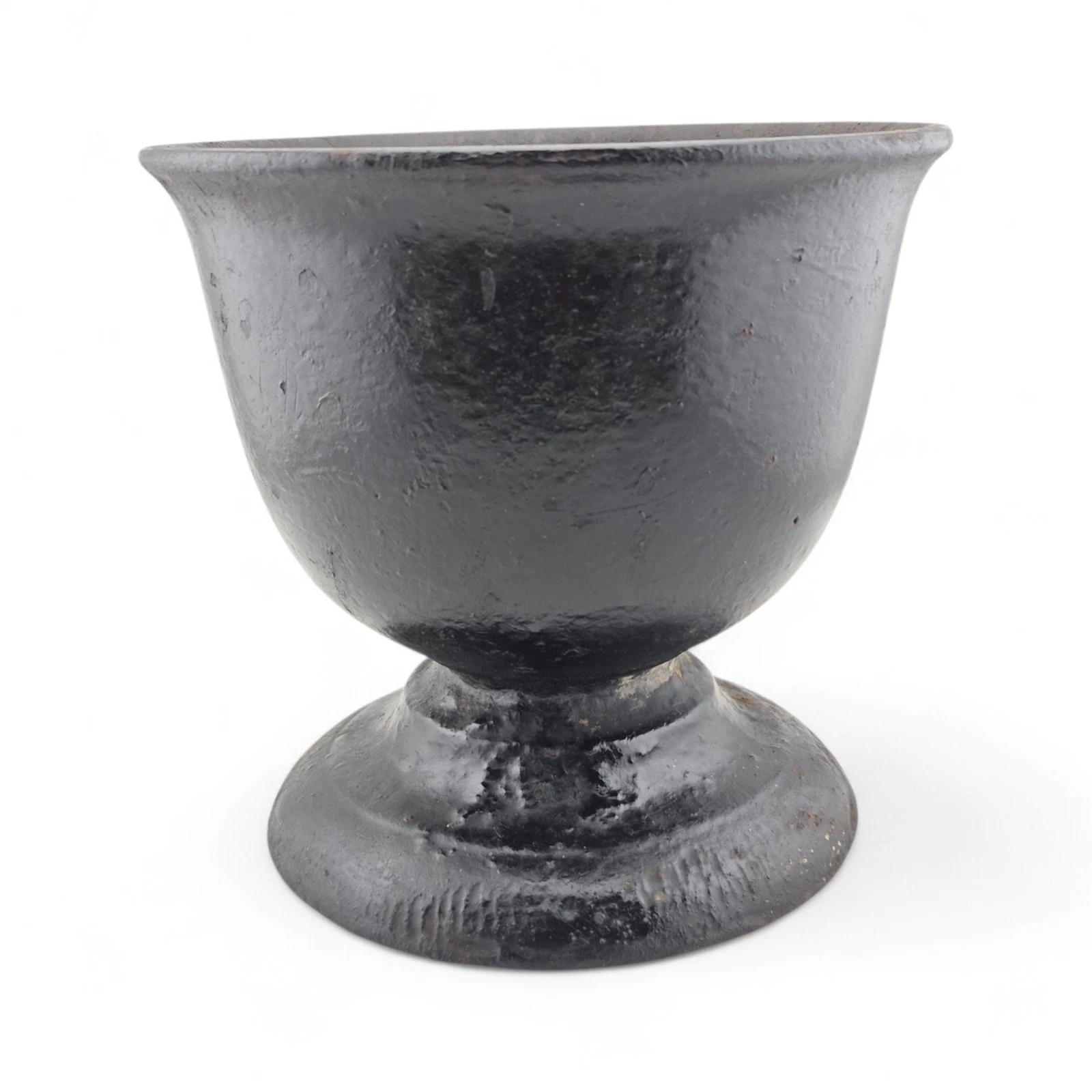 Antique Vintage Cast Iron Mortar 7" Diameter 6 3/4 " Tall No Pestle Base Only