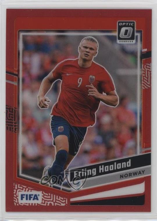 2023-24 Panini Donruss FIFA Optic Red Prizm /299 Erling Haaland #41 1l8b