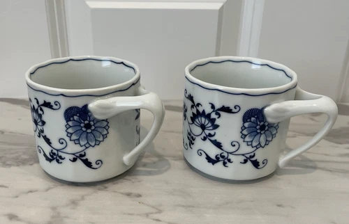 8 AVAILABLE Mug Cup Blue Danube Japan Coffee Tea 3 1/4" Rectangle Backstamp