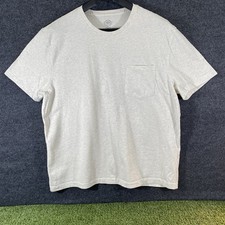 St. John's Bay Legacy Tee Shirt Mens Size XXL Short Sleeve Off White Grey Pocket