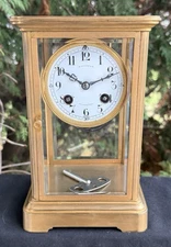 Antique C late 1800s Japy Freres French Crystal Regulator Mantle Clock