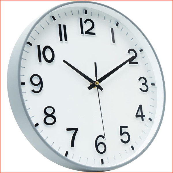 Wanduhr 30Cm Lautlos Arabische Ziffern Schleichende Sekunde Grau FüR Wohnzimmer-image