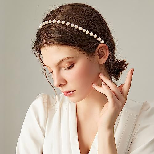 Fashion Headbands for Women Girls Headbands Set, 5pcs Pearl Headband Floral  - Bild 5 von 7
