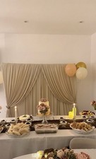 Beige Event Backdrop Curtain Panels 10ft Wedding Party Baby Shower Decor