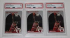 THREE (3) 1990 Hoops Basketball Card #65 MICHAEL JORDAN Bulls Graded PSA 7 NM