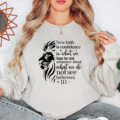 Glaube ist Vertrauen Hebräer 11 1 christliches Damen Sweatshirt Bibel Zitat