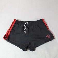 Vintage Adidas Shorts Youth Large Black Running Trefoil USA 80s Sports Run Jog